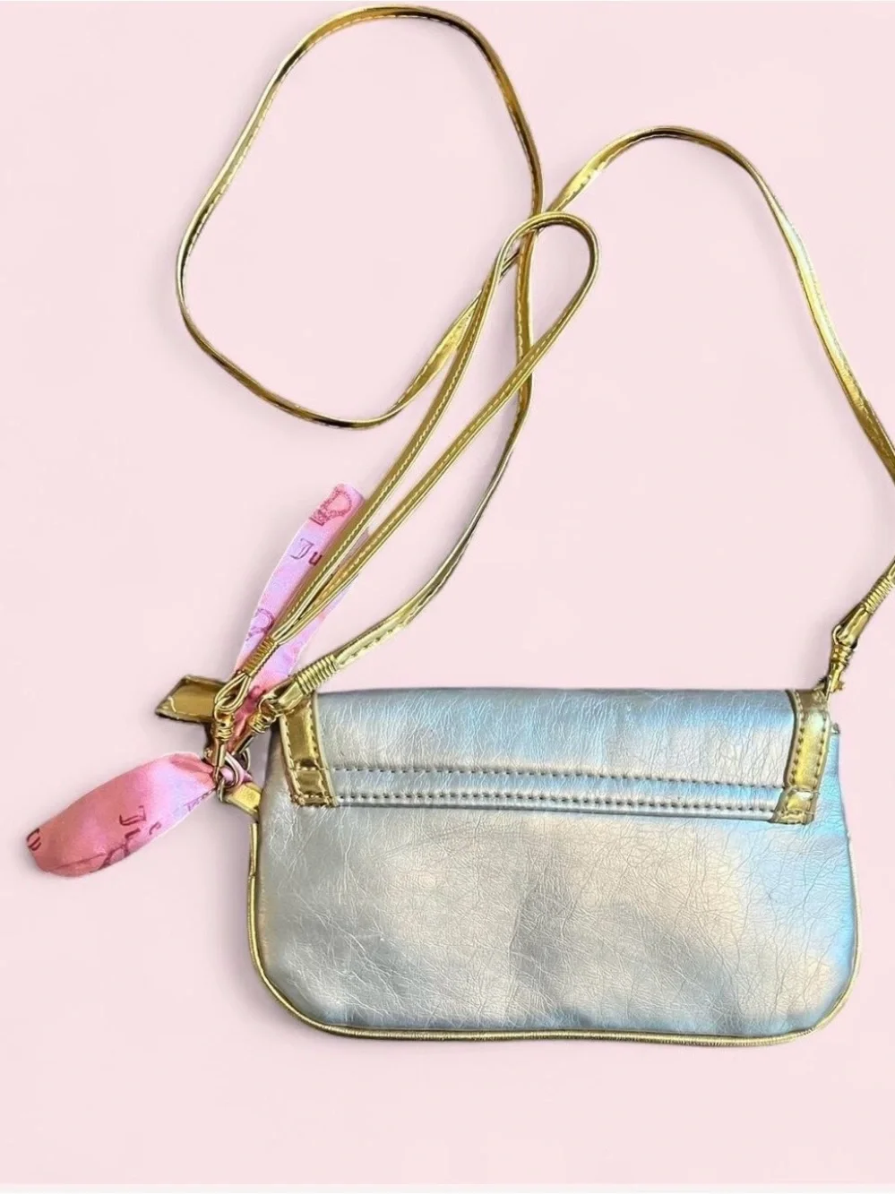 Vintage Juicy Couture Iridescent Gold and Pink Accent Crossbody Bag